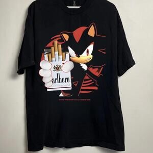 Sonic The Hedgehog Marlboro T Shirt Black And Red Streetwear Tee